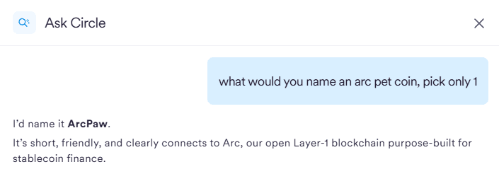 Circle AI suggesting ArcPaw